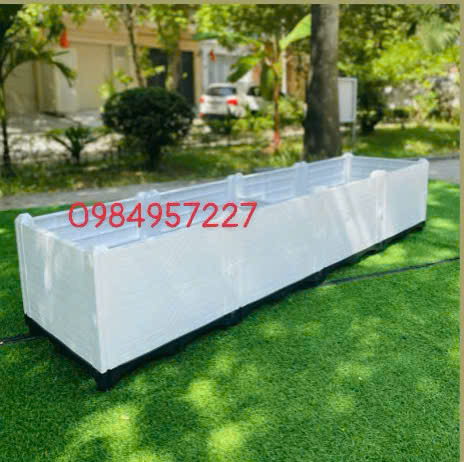 Chậu ghép nhựa HDPE 2mx50cmx 40cm màu trắng 